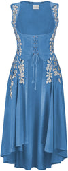 Tauriel Maxi Overdress Limited Edition Aegean Blue Silver Embroidery