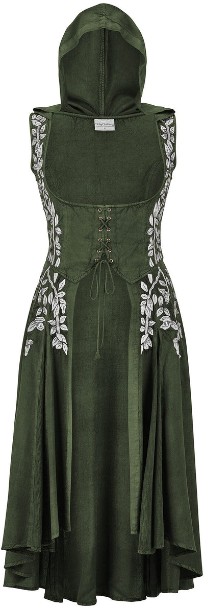 Tauriel Maxi Overdress Limited Edition Moss Green Silver Embroidery